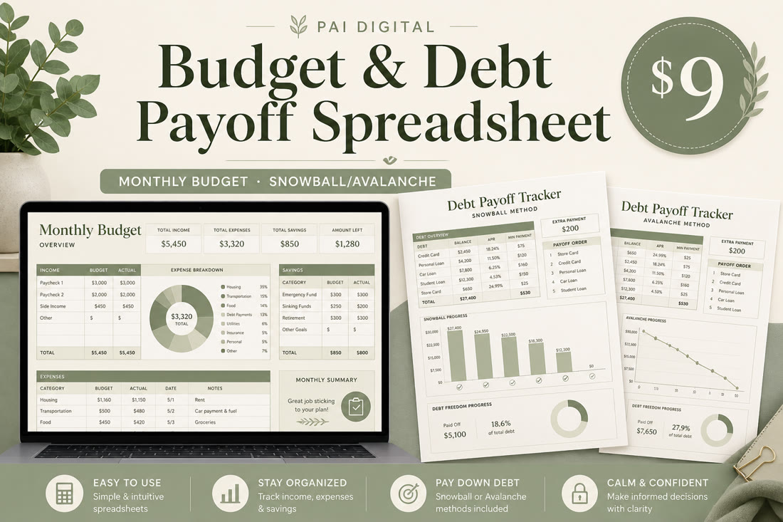 BUD-001 Budget & Debt Payoff cover