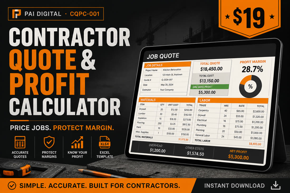 CQPC-001 Contractor Quote & Profit Calculator cover