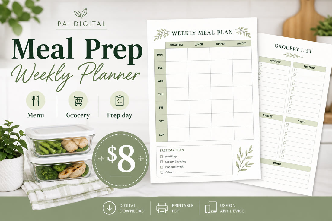 MEP-001 Meal Prep Weekly Planner cover