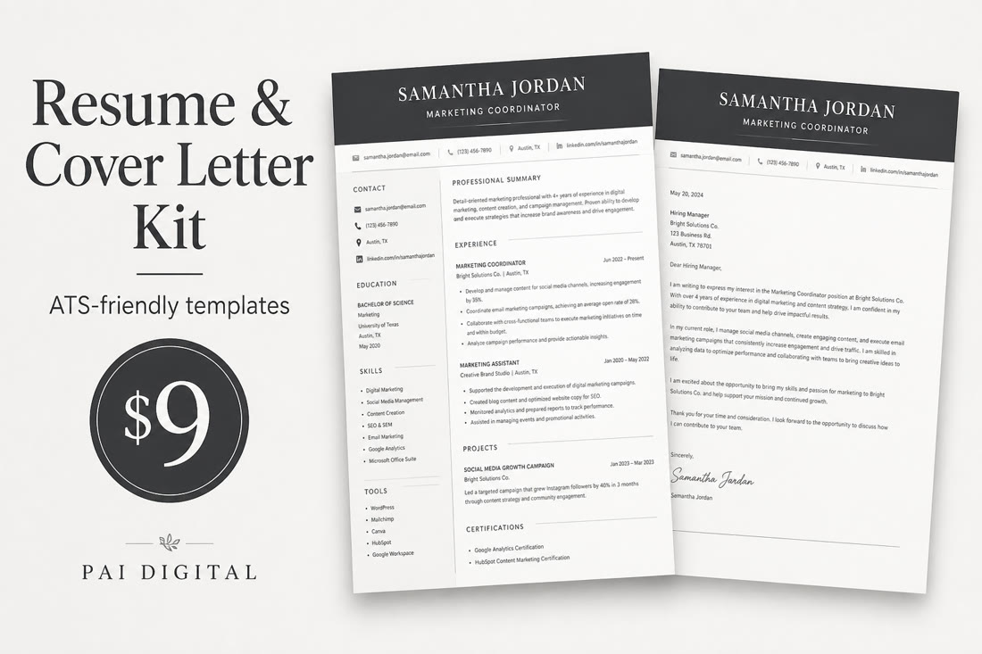 RES-001 Resume & Cover Letter Kit cover